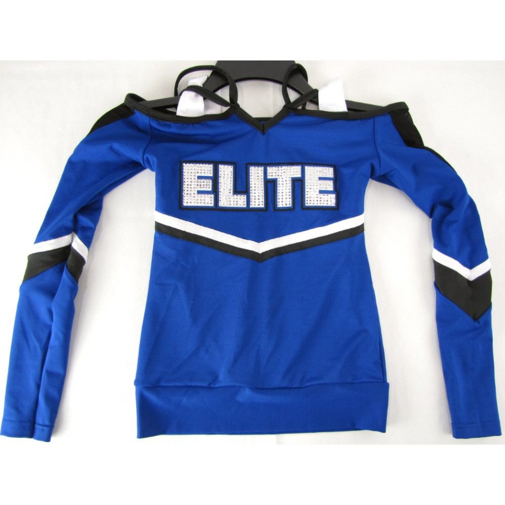SALE! Cheerleader ELITE Cut Outs Black Blue Top
